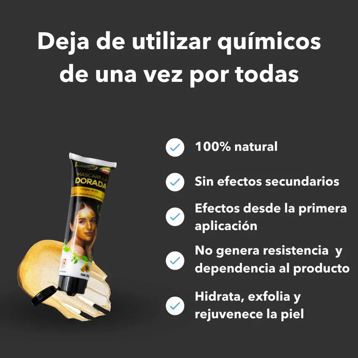 MASCARILLA DORADA GOLDCARE® ACLARADORA CON COLAGENO 🔥SÚPER OFERTA Lleva 3 y Paga 1 🔥