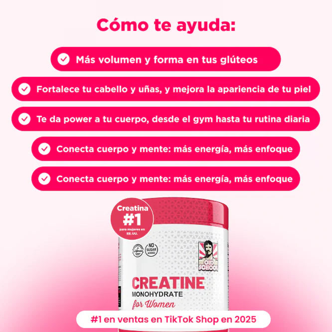 Creatina monohidratada Old School® Crece los musculos que mereces🔥60% de Descuento🔥EL ORIGINAL