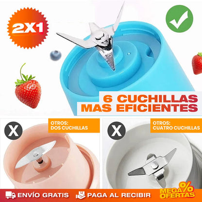 LICUADORA PORTÁTIL INALAMBRICA PARA JUGOS Y LICUADOS OFERTA 2X1🔥