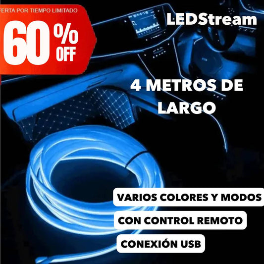 Tira de Luz LED Para Auto Multicolores De 4 metros de Largo con 🔥60% Descuento🔥