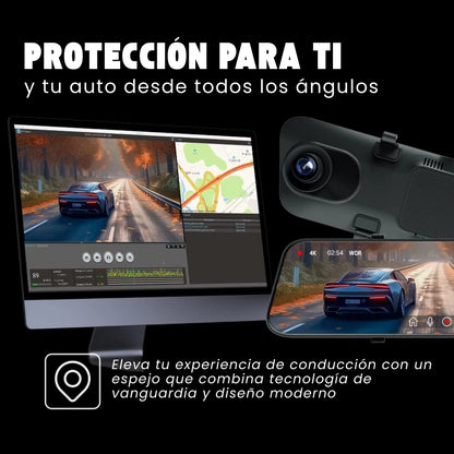 PRO 4K  | EL ESPEJO INTELIGENTE QUE REVOLUCIONA TU CONDUCCIÓN CON TECNOLOGÍA AVANZADA 360