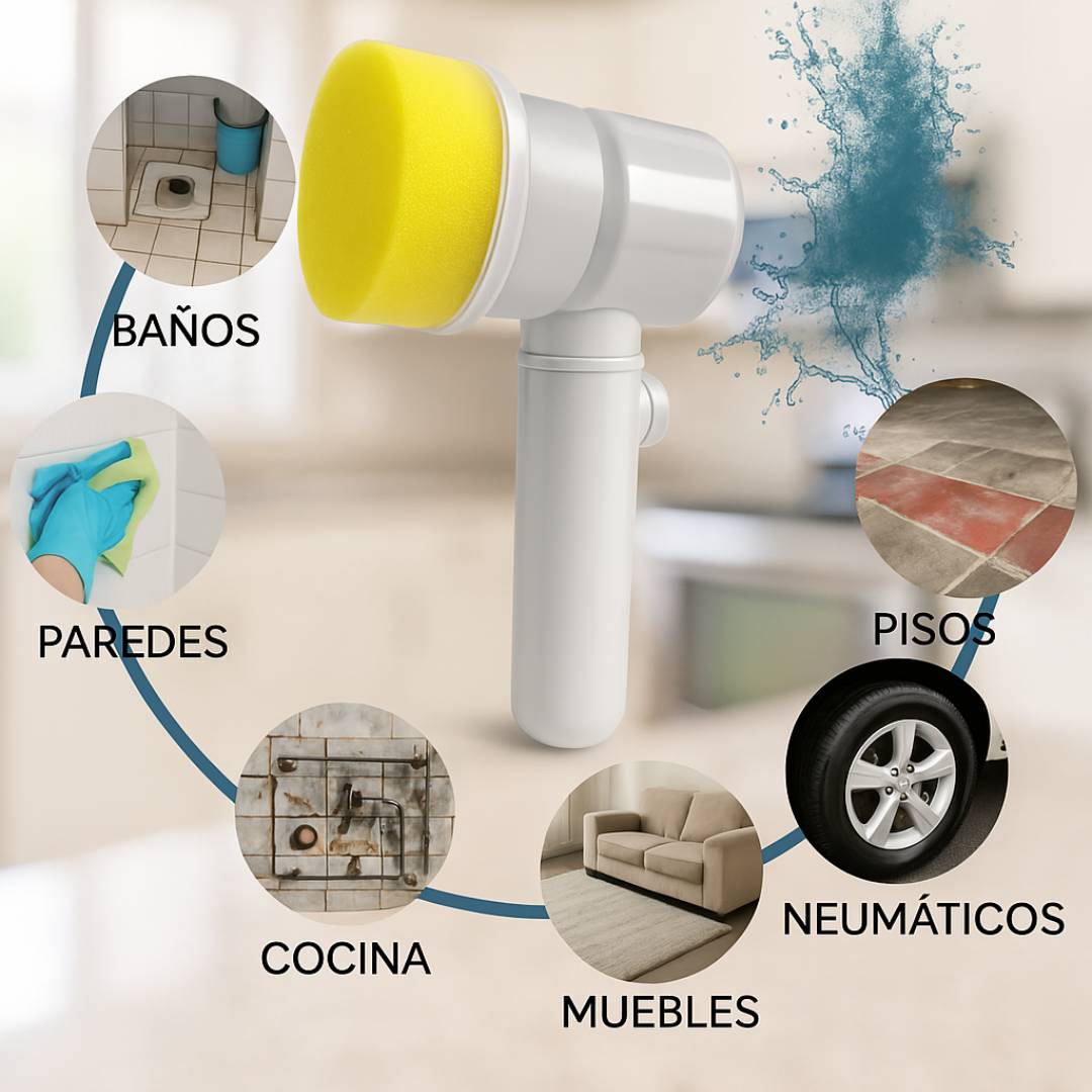 CEPILLO ELECTRICO DE LIMPIEZA 3 EN 1  LIMPIA TODO + CABEZALES INTERCAMBIABLES CON 60% DESCUENTO🔥