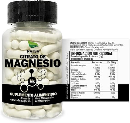Natsa®  Citratos de Magnesio Y Potasio 100caps 🔥EL ORIGINAL 🔥