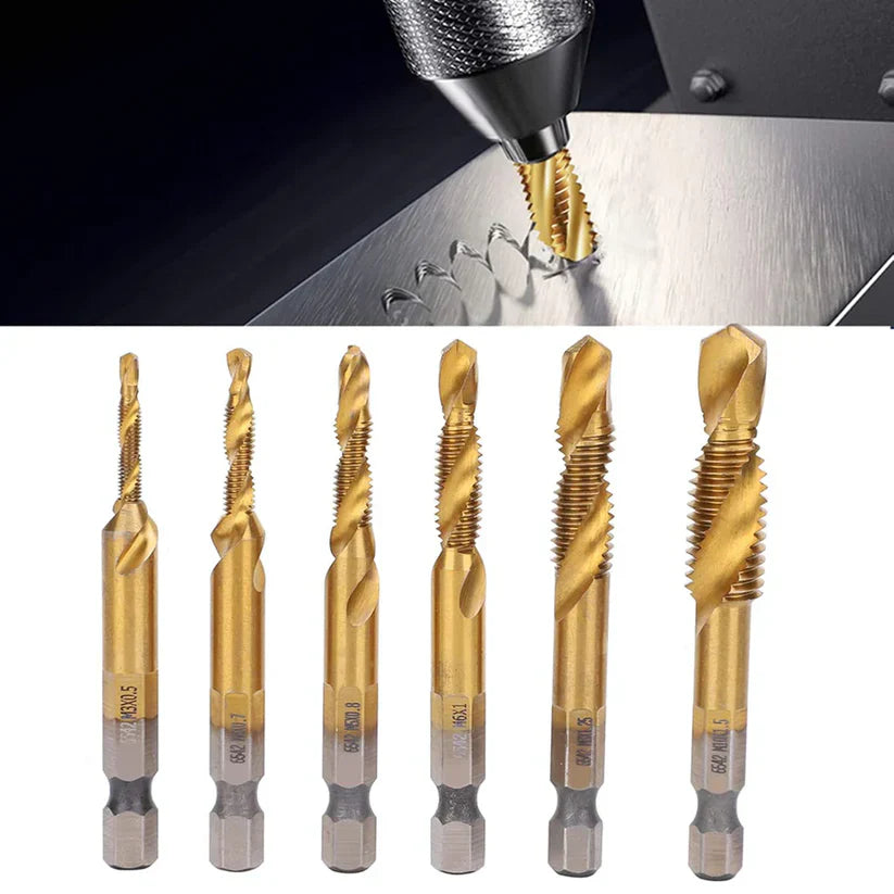 Kit 6 Brocas hexagonal PREMIUM Giratorias Titanio 🔥60% de Descuento🔥