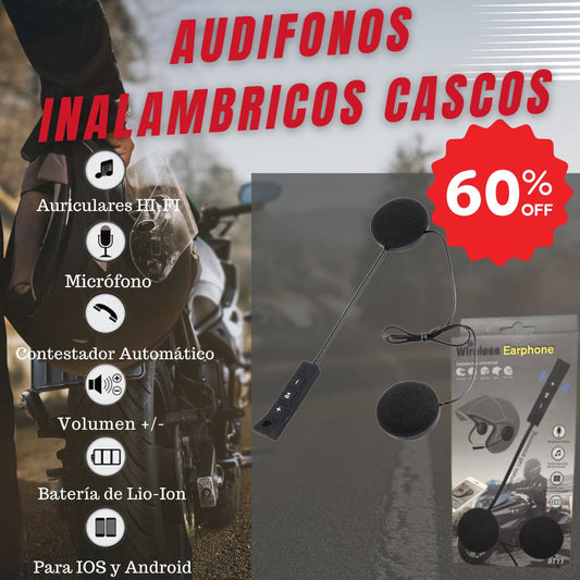 Audífonos Inalámbricos Para Casco BT-11 🔥60% de Descuento🔥Responde con seguridad y facilidad.