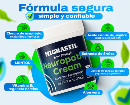 Crema Alivio de la Neuropatia y Articulaciones con colágeno MIGASTRIL BEEVANA EL ORIGINAL®..