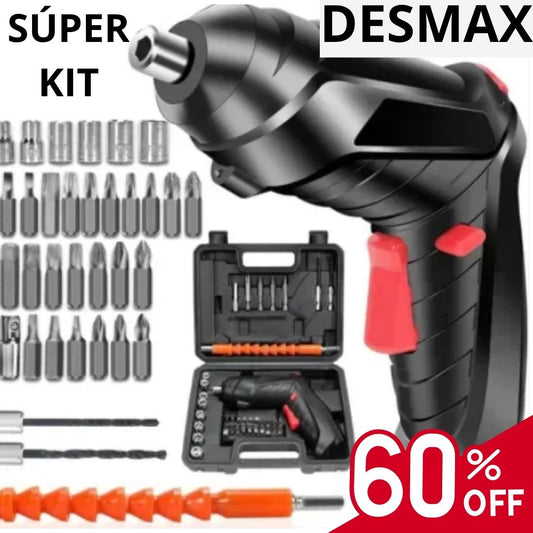 DESTORNILLADOR ELECTRICO RECARGABLE PREMIUM | KIT +45 PIEZAS 💼 CON 60% DESCUENTO🔥