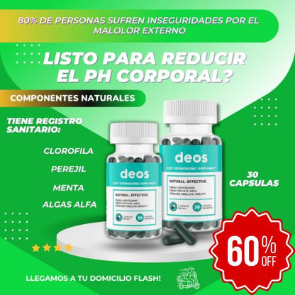 CONTROLA EL MAL OLOR DESODORANTE PLUS - DEOS®  Con 60% Descuento🔥