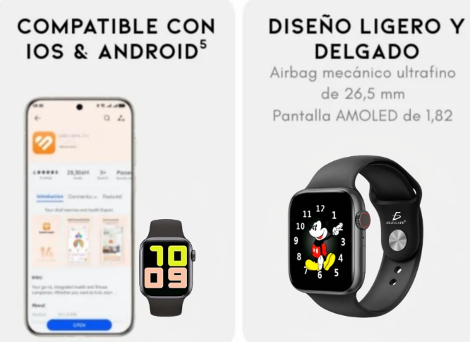 Smartwatch T500®  Reloj Inteligente Monitorea tu Salud 🔥¡60% de descuento!🔥