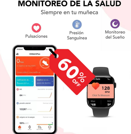 Smartwatch T500®  Reloj Inteligente Monitorea tu Salud 🔥¡60% de descuento!🔥