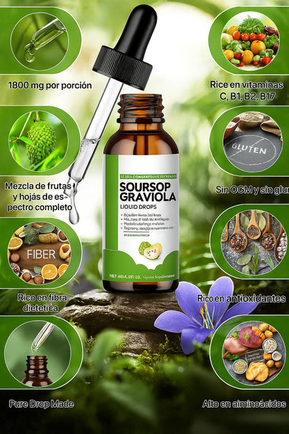 Gotas Para el cáncer y células cancerígenas de Guanábana Orgánico Oursop Graviola®
