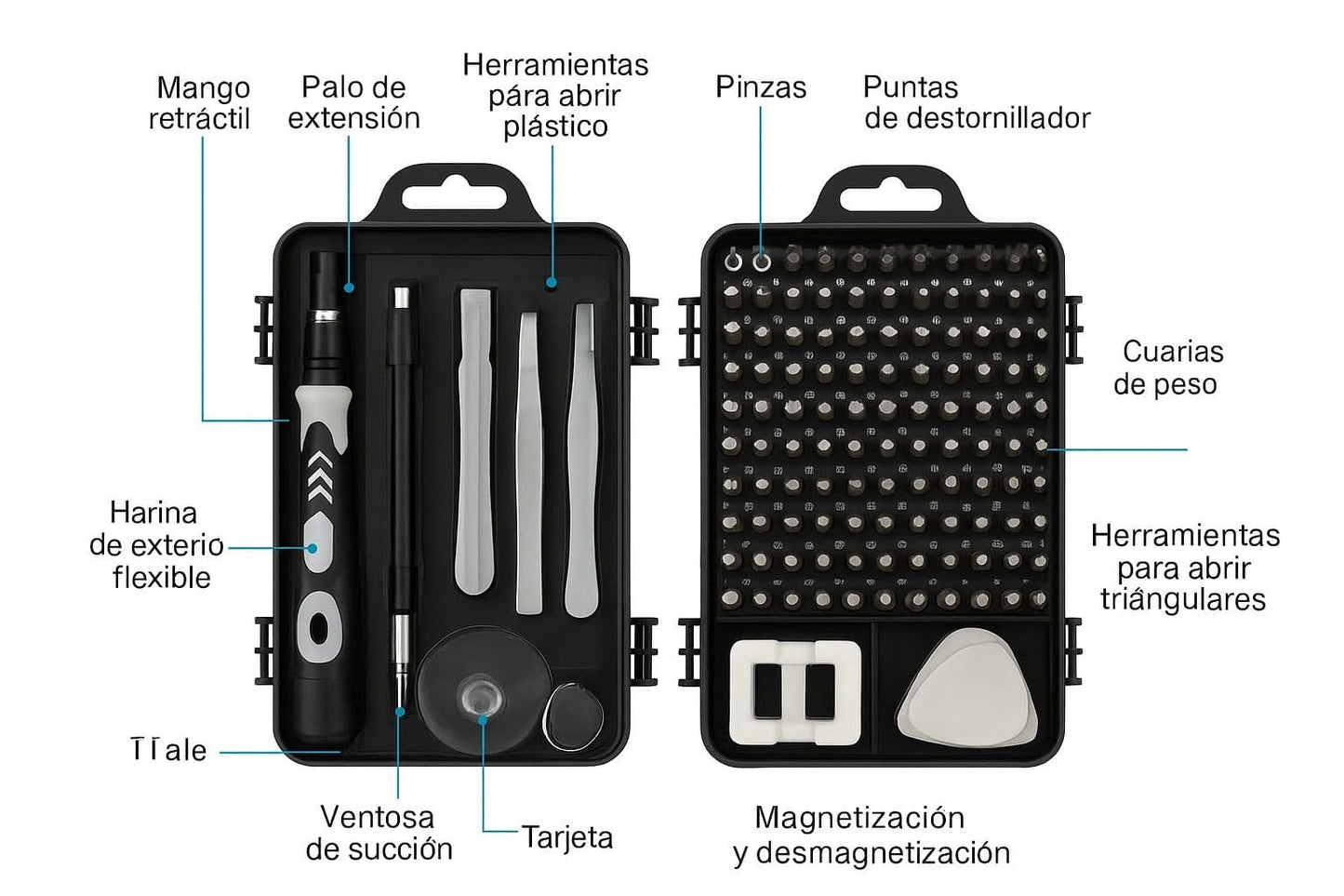 Kit 115 en 1 destornilladores HERRAMPRO® 🔥60% de Descuento🔥