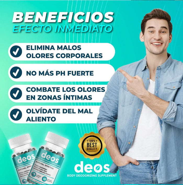 CONTROLA EL MAL OLOR DESODORANTE PLUS - DEOS®  Con 60% Descuento🔥