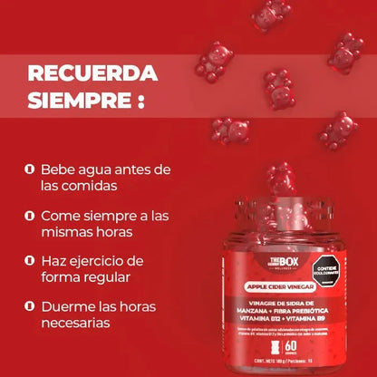 The Gummy Box® Vitamina Vinagre De Sidra De Manzana Para Controlar el Peso y la Glucosa 🔥60% Descuento🔥