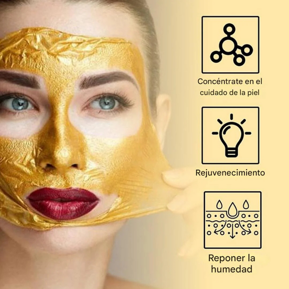 MASCARILLA DORADA GOLDCARE® ACLARADORA CON COLAGENO 🔥SÚPER OFERTA Lleva 3 y Paga 1 🔥