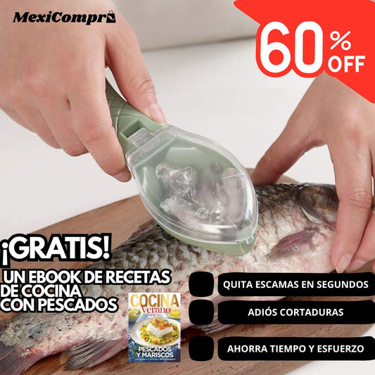 PELADOR PROFESIONAL DE ESCAMAS DE PESCADO EN SEGUNDOS + 🔥EBOOK DE RECETAS CON PESCADO GRATIS🔥