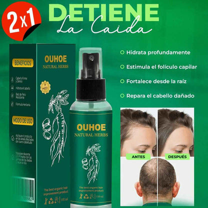 Spray Para Crecimiento De Cabello y Bello Rápido OUHOE® ORIGINAL 🔥Lleva 2 y paga 1🔥.