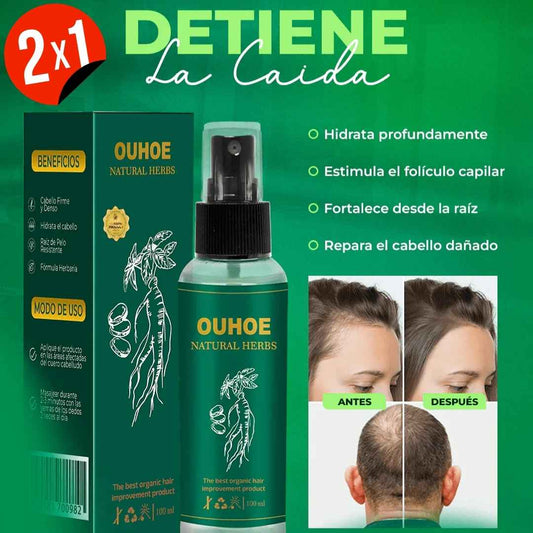 Spray Para Crecimiento De Cabello y Bello Rápido OUHOE® ORIGINAL 🔥Lleva 2 y paga 1🔥