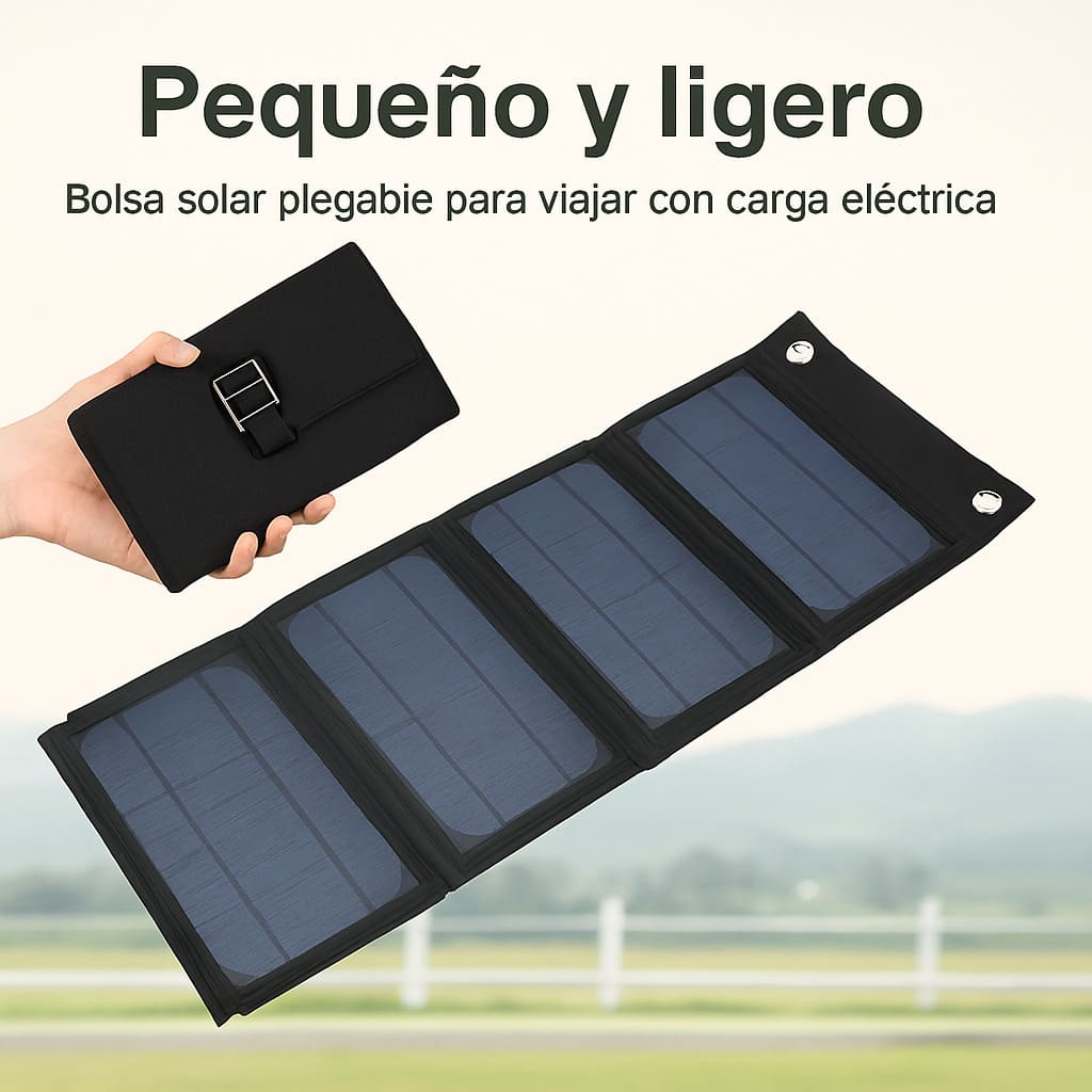 🔥Cargador Panel Solar Plegable POWERSUN® 12w Portátil Carga desde donde quieras🔥