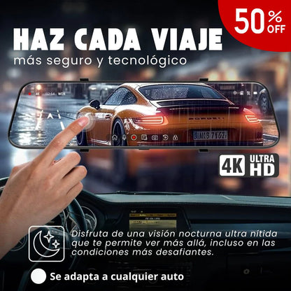 PRO 4K  | EL ESPEJO INTELIGENTE QUE REVOLUCIONA TU CONDUCCIÓN CON TECNOLOGÍA AVANZADA 360