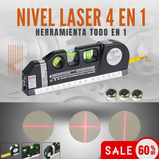 NIVEL LASER PRO DIGITAL CON CINTA METRICA HERRAMIENTA DE CONSTRUCCION 4 EN  CON 60% DESCUENTO🔥Laser Lever Pro 3®