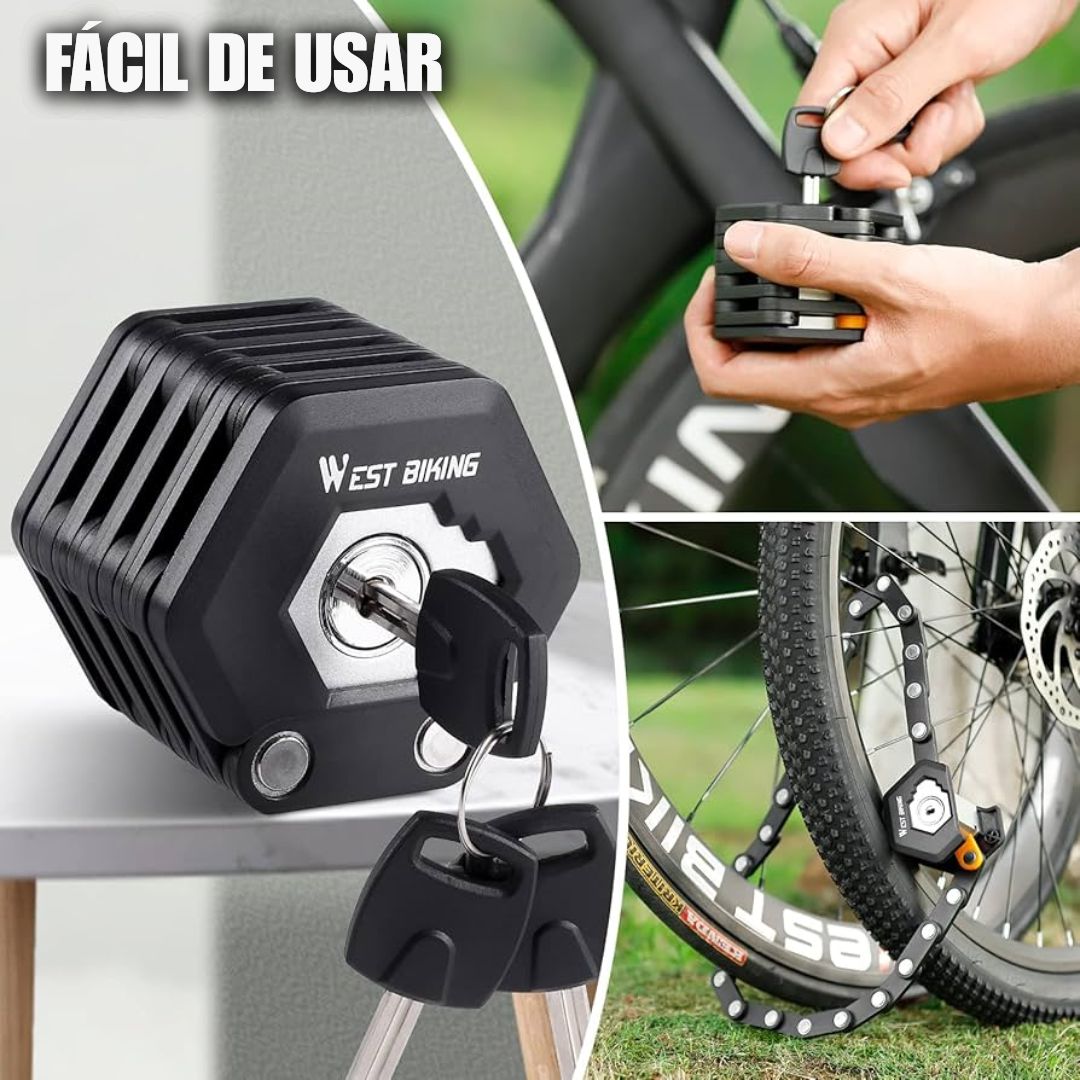 Cerradura Plegable para Bicicleta con Soporte de Montaje Seguridad Antirrobo Con 60% Descuento🚳