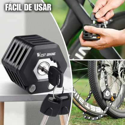 Cerradura Plegable para Bicicleta con Soporte de Montaje Seguridad Antirrobo Con 60% Descuento🚳