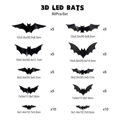 Decoración de pared de murciélago 3D Con luz led con 60% Descuento🔥