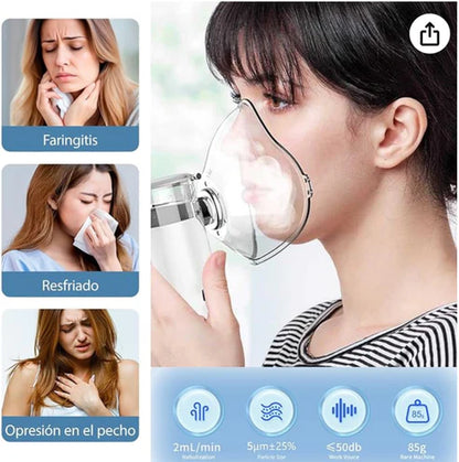 NebuloCare® Nebulizador Portátil para niños y adultos + Limpiador De Pulmones Gratis Con 60% Descuento🔥