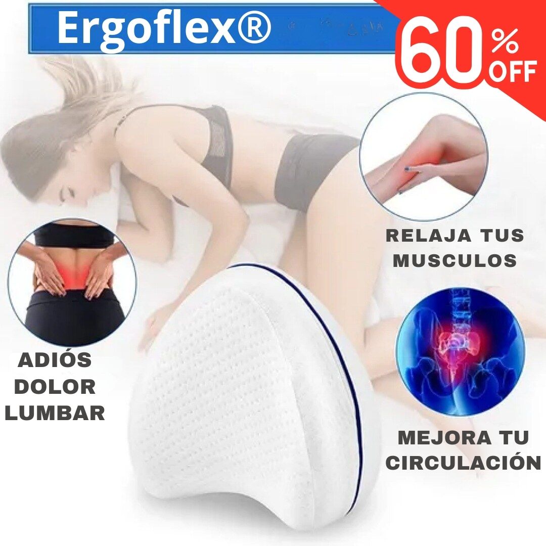 Almohada Ergoflex® Cómoda y Moderna Para El Dolor Lumbar Con 60% Descuento🔥