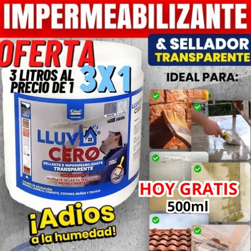 Sellador Impermeabilizante Profesional de 3 Litros al precio de 1  + 500ml GRATIS