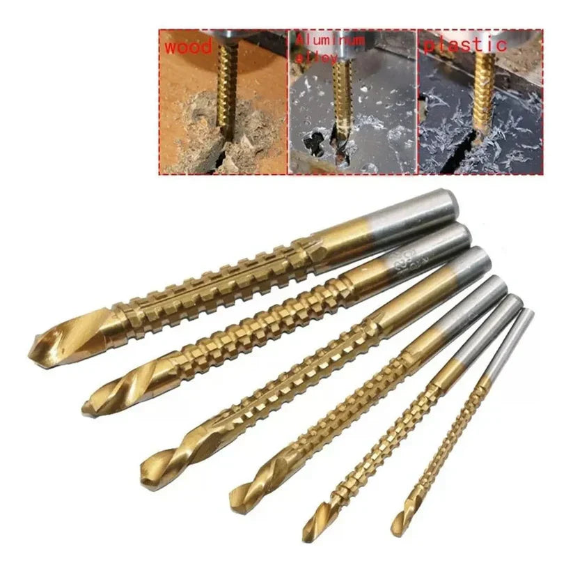 Kit 6 Brocas hexagonal PREMIUM Giratorias Titanio 🔥60% de Descuento🔥