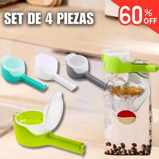Set de 4 Clips de Sellado para Almacenamiento de Alimentos Con 60% Descuento🔥