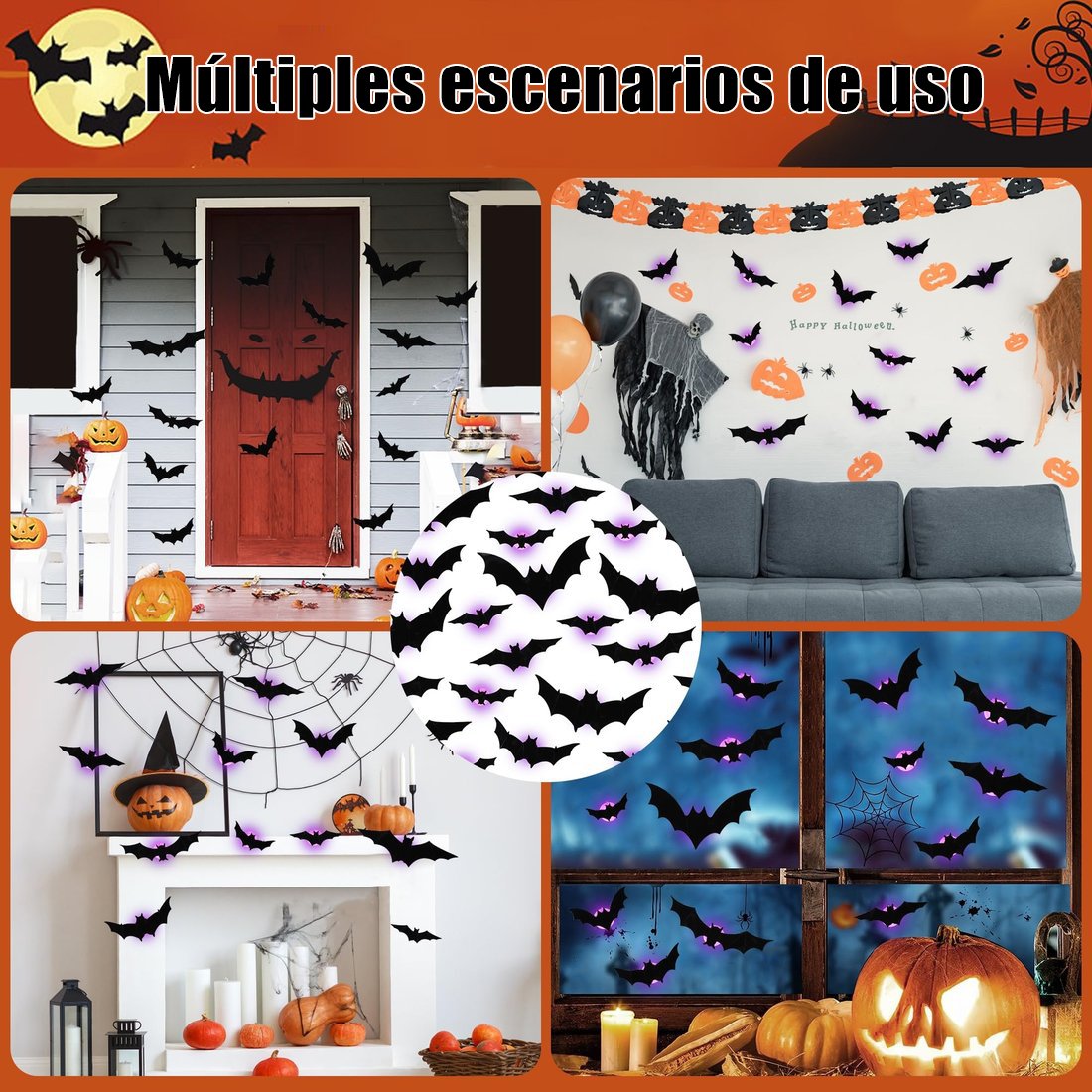Decoración de pared de murciélago 3D Con luz led con 60% Descuento🔥