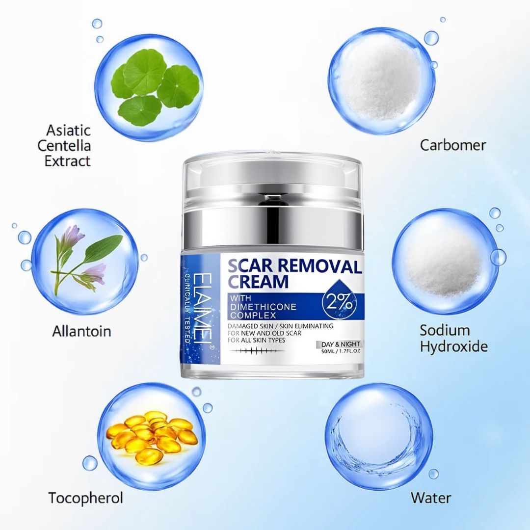 Crema Para Cicatrices Profundas ELAIMEI ORIGINAL® 🔥60% de Descuento🔥 Elimina cicatrices de forma segura✨