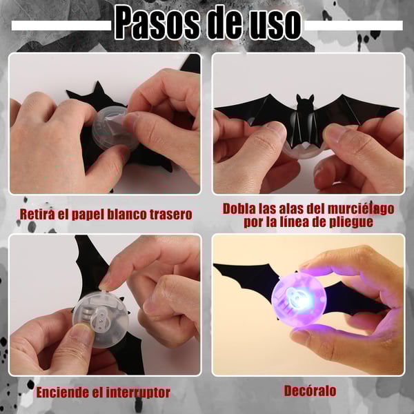 Decoración de pared de murciélago 3D Con luz led con 60% Descuento🔥