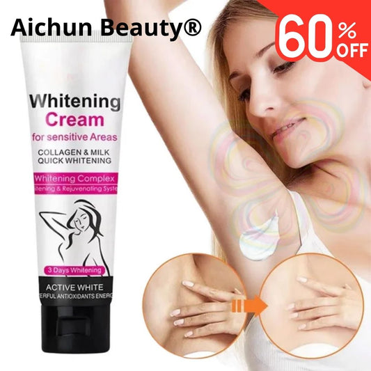 Crema Blanqueadora Con Colágeno Y Leche Aichun Beauty®  Con 60% Descuento😍