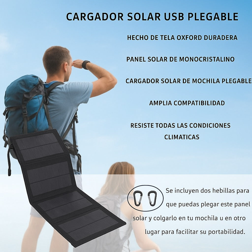 🔥Cargador Panel Solar Plegable POWERSUN® 12w Portátil Carga desde donde quieras🔥