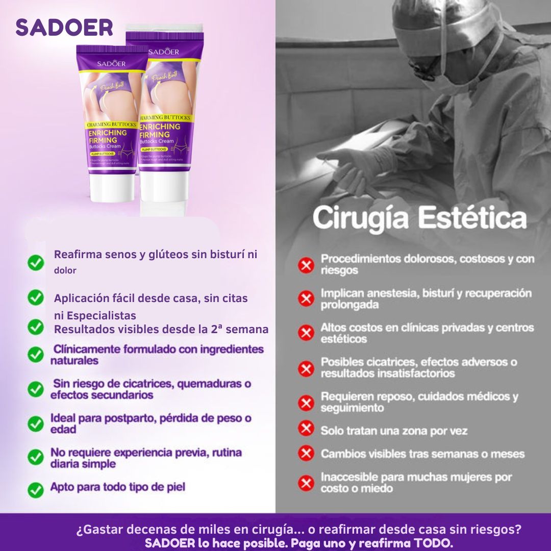 Crema Levanta Glúteos SADOER®  🔥60% de Descuento🔥