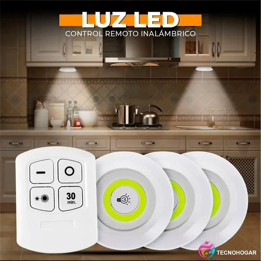 Set Luz Led Inalámbrico (6 luces led+ 2 controles remoto)