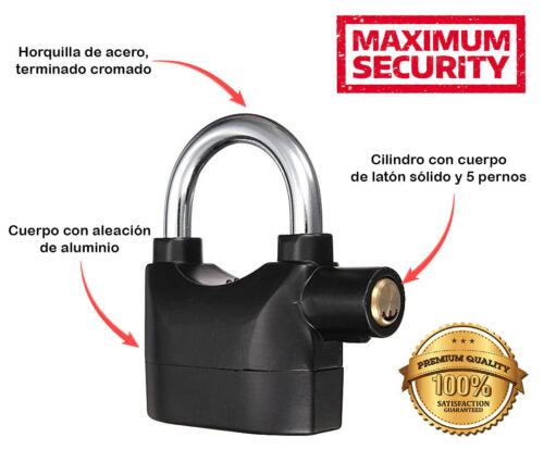 CANDADO ANTIRROBO CON ALARMA  SHIELDPRO🔥 OFERTA  2x1 🔥