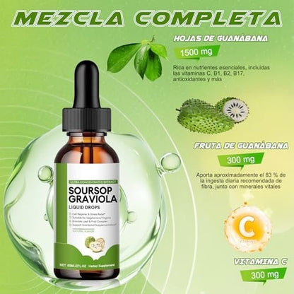 Gotas Para el cáncer y células cancerígenas de Guanábana Orgánico Oursop Graviola®