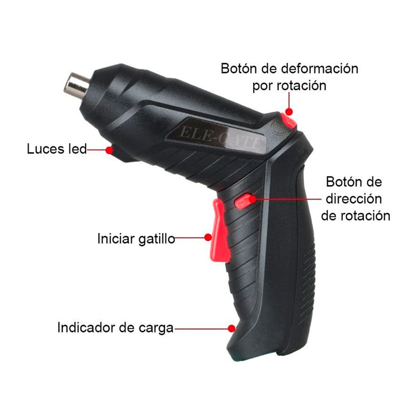 DESTORNILLADOR ELECTRICO RECARGABLE PREMIUM | KIT +45 PIEZAS 💼 CON 60% DESCUENTO🔥